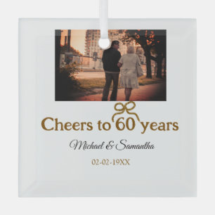 Goldene Bogen zum 60-jährigen Jubiläum Ornament Aus Glas