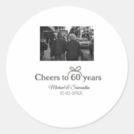 Goldene Bogen zum 60-jährigen Jubiläum Runder Aufkleber