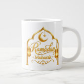 Goldene Bogenlaterne Ramadan Mubarak Jumbo-Tasse (Rechts)