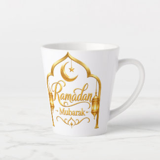 Goldene Bogenlaterne Ramadan Mubarak Milchtasse