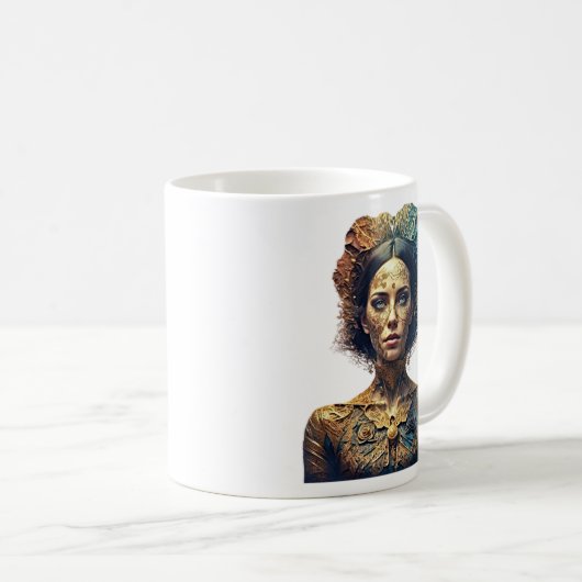 Goldene Bohemische Schönheit - Modernes Art Design Kaffeetasse (VorderseiteRechts)