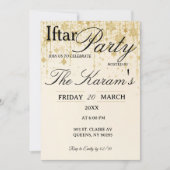 Goldene Boho-Minimalist-Moschee-Ramadan-Iftar-Part Einladung (Vorderseite)