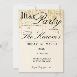 Goldene Boho-Minimalist-Moschee-Ramadan-Iftar-Part Einladung