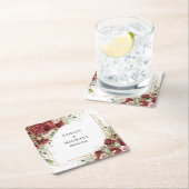 Goldene Bordeaux-Hochzeit Rechteckiger Pappuntersetzer (Vor Ort)