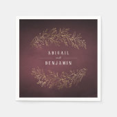 Goldene Bordeaux-Hochzeit Serviette (Vorderseite)