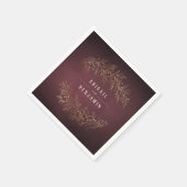 Goldene Bordeaux-Hochzeit Serviette (Ecke)