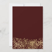 Goldene Bordeaux Tiara chic Quinceañera Einladung (Rückseite)