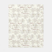 Goldene botanische Line-Art-Muster Fleecedecke (Vorderseite)