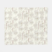 Goldene botanische Line-Art-Muster Fleecedecke (Vorderseite (Horizontal))