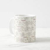 Goldene botanische Line-Art-Muster Kaffeetasse (Vorderseite Links)