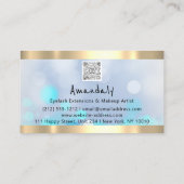 Goldene Boutique Shop QR CODE Logo hellblau Visitenkarte (Rückseite)