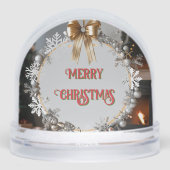 Goldene Bow Snowflake Wreath Kundenempfehlung Schneekugeln (Vorderseite)