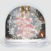 Goldene Bow Snowflake Wreath Kundenempfehlung Schneekugeln (Rückseite)