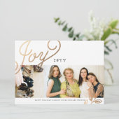 Goldene Branchen-Urlaubskarte Feiertagskarte (Stehend Vorderseite)