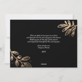 Goldene Branchen-Urlaubskarte Feiertagskarte (Rückseite)