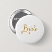 Goldene Braut mit Herzpfeil Button (Vorne & Hinten)