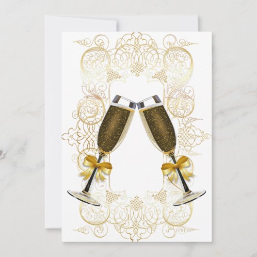 Goldene Brautdusche Einladung (Rückseite)