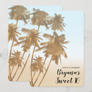 Goldene Bronze Palmen Strand Ombre Palmen Chic Einladung