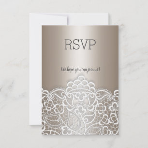 Goldene Bronze-Spitze Elegantes Event uAwg Respons RSVP Karte