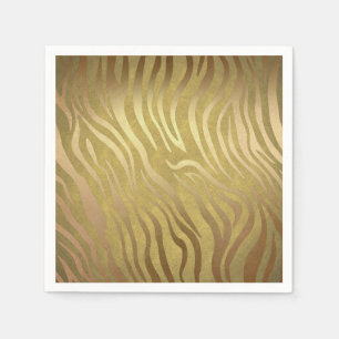 Goldene Bronze Zebramuster-Jungle-Safari-Glamour Serviette