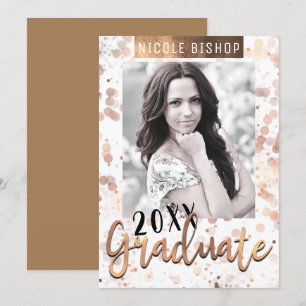 Goldene Bronzefarbene Abschlussfeier Absolventenfo Einladung