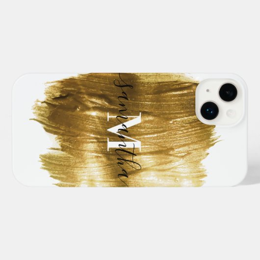 Goldene Brush iPhone Hülle (Rückseite (Horizontal))