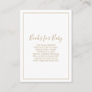 Goldene Bücher für Baby Shower Einlage Begleitkarte