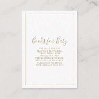 Goldene Bücher für Baby Shower Einlage Begleitkarte