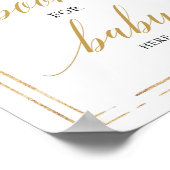 Goldene Bücher für Babyschild in Rosa Poster (Ecke)