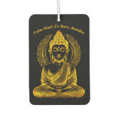 Goldene Buddha Skulptur in der Pose Serene Meditat Autolufterfrischer (Vorderseite)