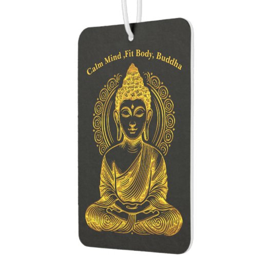 Goldene Buddha Skulptur in der Pose Serene Meditat Autolufterfrischer (Links)