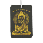 Goldene Buddha Skulptur in der Pose Serene Meditat Autolufterfrischer (Rückseite)