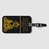 Goldene Buddha-Statue in Meditation Gepäckanhänger (Vorderseite (Horizontal))