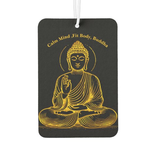 Goldene Buddha-Statue strahlende Ruhe Autolufterfrischer (Rückseite)