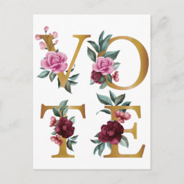 Goldene Burgund Blumen Feminine Wählen Sie eine an Postkarte