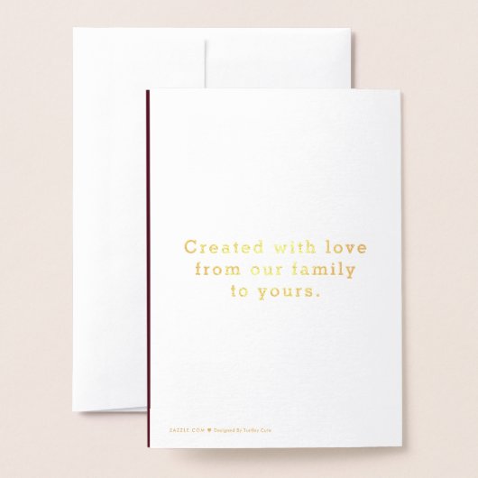 Goldene Burgund - Fallende Schneewinterbaumen Weih Folienkarte (Rückseite mit Umschlag)