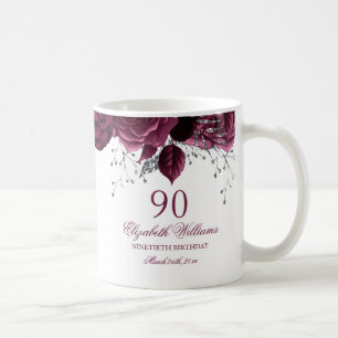 Goldene Burgund-Flora-Rose 90. Geburtstag Kaffeetasse