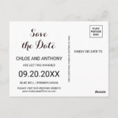 Goldene Burgund-Save the Date-Karte Postkarte (Rückseite)