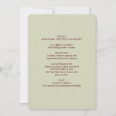 Goldene Burgunder Wein Blush Blumenzwiebeln mit De Einladung (Rückseite)