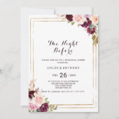 Goldene Burgundfloral Die Nacht vor Einladung (Vorderseite)