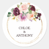 Goldene Burgundy-HochzeitsUmschlag Aufkleber (Vorderseite)