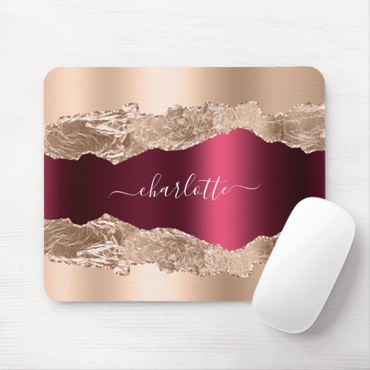 Goldene Burundy-Marmornamenskript Mousepad (Mit Mouse)