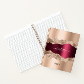 Goldene Burundy-Marmornamenskript Notizblock (Innenseite)