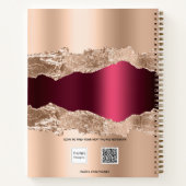 Goldene Burundy-Marmornamenskript Notizblock (Rückseite)