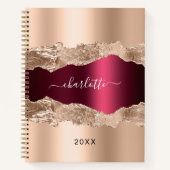 Goldene Burundy-Marmornamenskript Notizblock (Vorderseite)