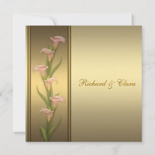 Goldene Calla-Lilie 50. goldene Hochzeit Einladung