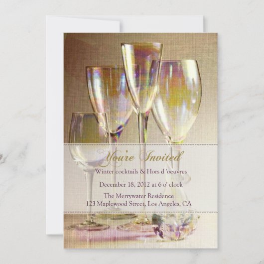 Goldene Champagner-Feier Einladung (Vorderseite)