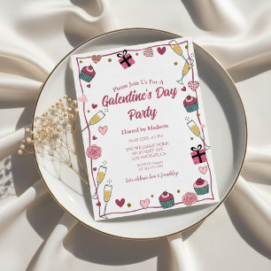 Goldene Champagner-Galentine-Einladung Einladung