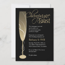 Goldene Champagner-Toast-Einladung