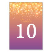 Goldene Champagnerbläschen Hochzeiten Tischnummern (Vorderseite)